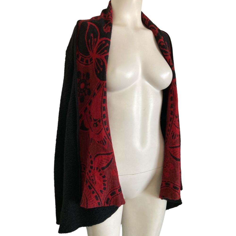 NWOT Peruvian Link Alpaca Connection Gorgeous Drape Front Open Cardigan sz M